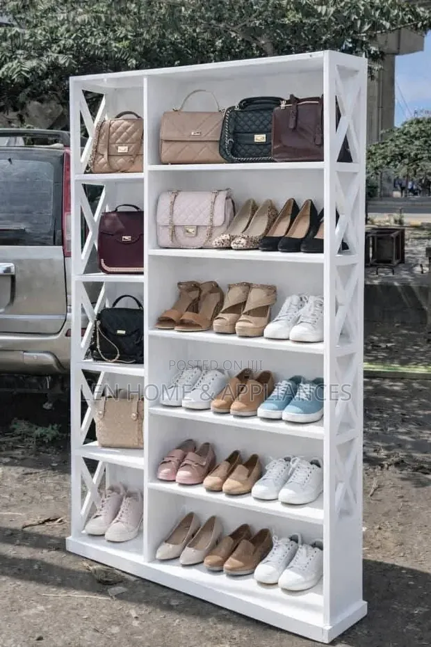 Brand New 9-Shelf Shoe Rack - White - 1