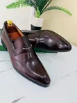 CR7 Elegant Coffee Leather Shoes - 3