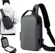 Waterproof Nylon Chest Bag with Charging Port - 3