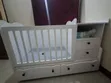 Baby Crib with Drawer and Wheels - 1