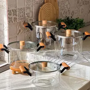 King High Borosilicate Glass Cooking Pot