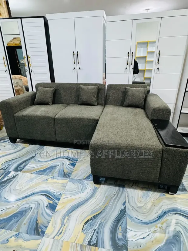 Luxury L-Shape Sofa with Fiber and Spring - 1