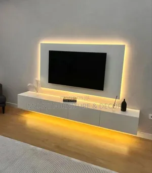 TV Unit Classic Design - White Wood