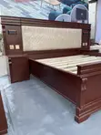 Modern Bed Frame with 2 Bedside Tables and Lights - 2