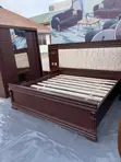 Modern Bed Frame with 2 Bedside Tables and Lights - 4