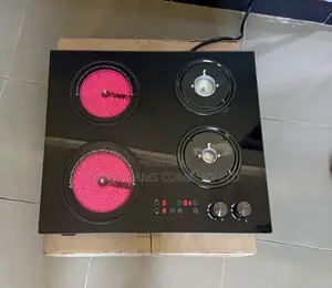 90cm 4-Burner Gas Hob with Infrared Electric Hot Plate