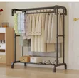 Heavy Duty Clothes Rack with Double Rods and Shelf - 1
