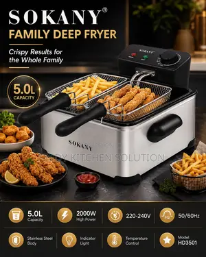 Sokany Family Deep Fryer - 5L, 2000W