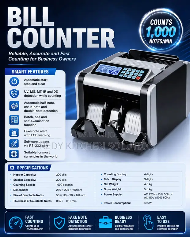 Brand New Bill Counter / Money Counting Machine - 1