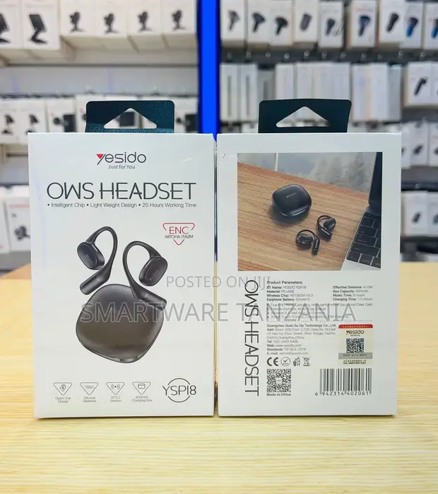 Yesido OWS Headset Bluetooth 5.3, Saa 25, ENC, Open-Ear - 1