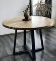 Meza ya Kulia ya Skyline Furniture Mviringo - Fremu ya Chuma Nyeusi - 1