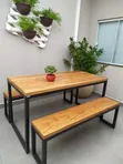 Meza ya Skyline Furniture Nyeusi ya Metal na Viti 6 - 1