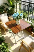 Square Foldable Table for Balconies & Small Spaces - 1