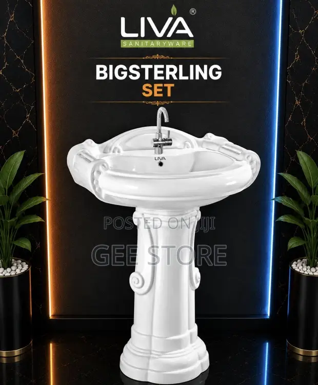 Liva Bigsterling Pedestal Wash Basin - 1