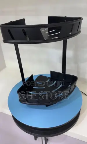 2-Tier Matte Black Metal Corner Shower Caddy Organizer