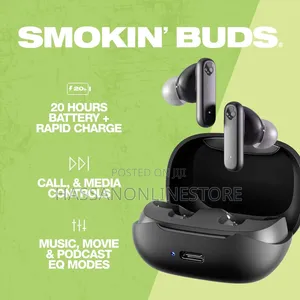 Skullcandy Smokin Buds In-Ear Wireless Earbuds - True Black