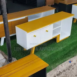 Wood-Mode TV Stand - Brown and White