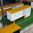 Wood-Mode TV Stand - Brown and White - 2