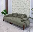 Modern 3-Seater Sofa with Fiber Filling - 1