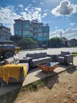 Sofa Set Ya Watu 6 Grey Velvet Pamoja Na Coffee Table - 1