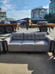 Sofa Set Ya Watu 6 Grey Velvet Pamoja Na Coffee Table - 3