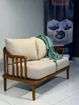 Sofa Set Mpya 3-2-1-1, Muundo wa Mbao Ngumu - 2
