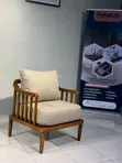 Sofa Set Mpya 3-2-1-1, Muundo wa Mbao Ngumu - 4