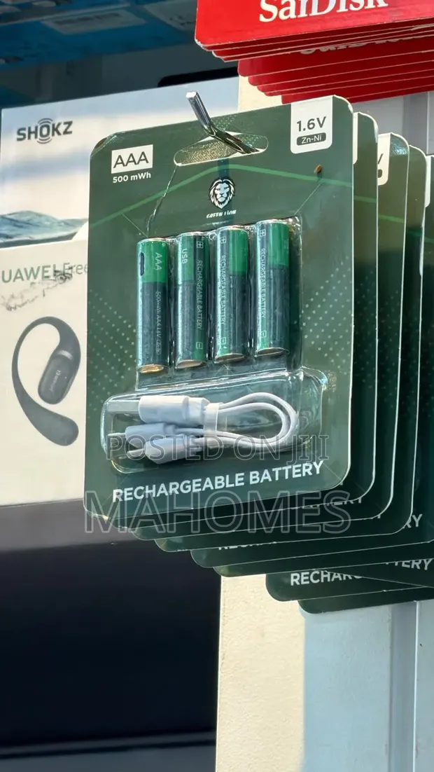 4-Pack Green Lion AAA 1.6V Zn-Ni Rechargeable Batteries - 1