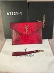 Yves Saint Laurent Uptown Pouch - Crocodile Embossed Shiny Leather - 2