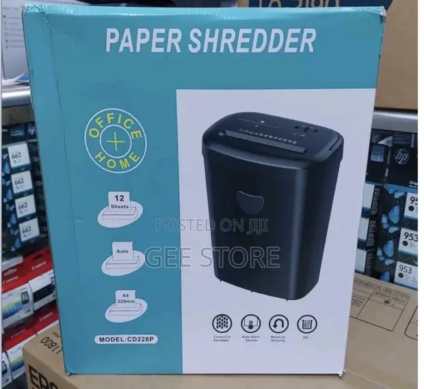 CD228P Office/Home Paper Shredder - 12-Sheet Cross-Cut - 1