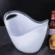 White Ice Bucket with Curved Rim - 2
