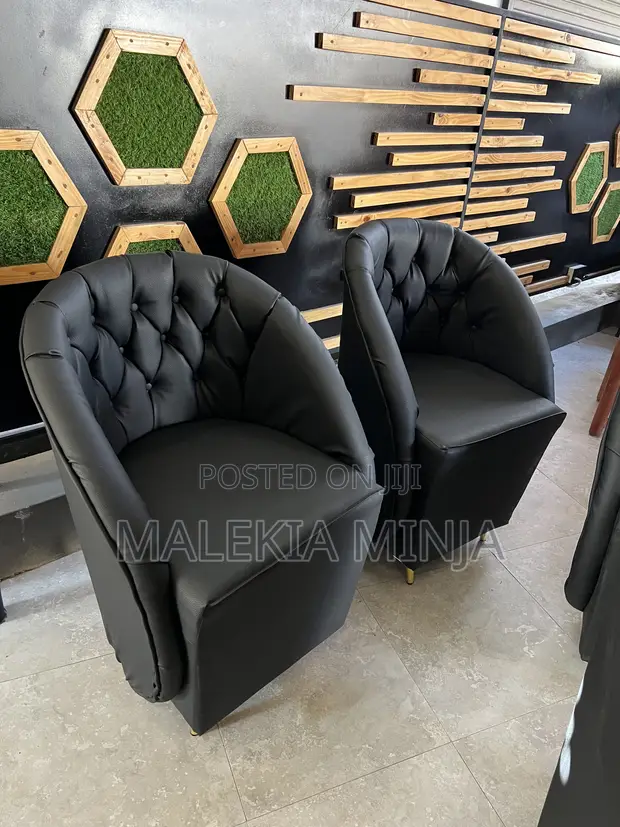 Black Leather Armchairs - 1
