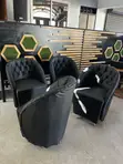 Black Leather Armchairs - 2