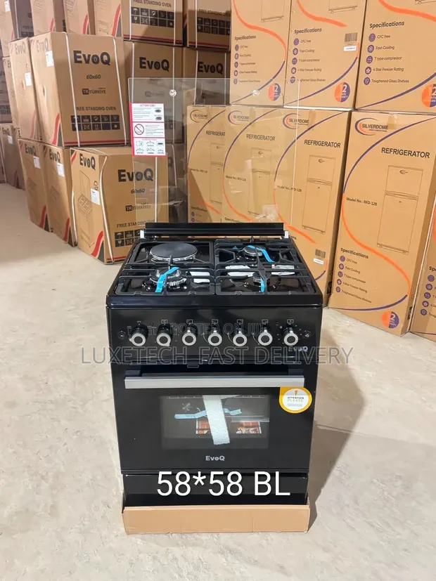EvoQ Jiko 58x58cm 3 Gesi + 1 Umeme na Oven ya Umeme - 1