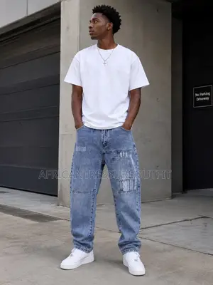 Nguo za Jeans za Baggy Cargo - Zilizopambwa Pjani