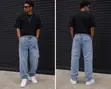 Baggy Cargo Denim Jeans - Detailing on Thighs - 2