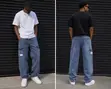 Baggy Cargo Denim Jeans - Detailing on Thighs - 4