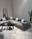 L-Shaped Sofa for 6, Fabric, Multicolored - 2