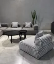 L-Shaped Sofa for 6, Fabric, Multicolored - 3