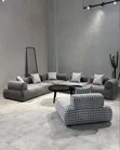 L-Shaped Sofa for 6, Fabric, Multicolored - 4