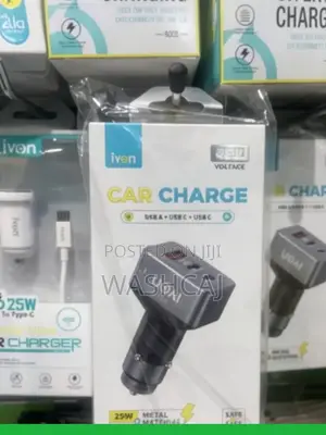 IVON 45W Car Charger - 1x USB-A, 2x USB-C