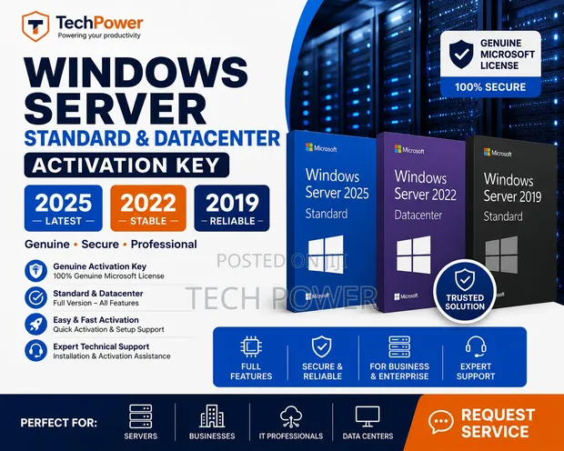 Windows Server 2025/2022/2019 Standard & Datacenter License Key - 1
