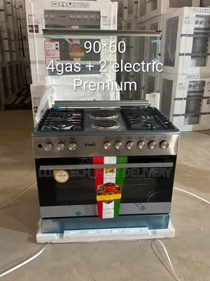 EvoQ 90x60cm Cooker - 4 Gas + 2 Electric Plates with 110L Oven