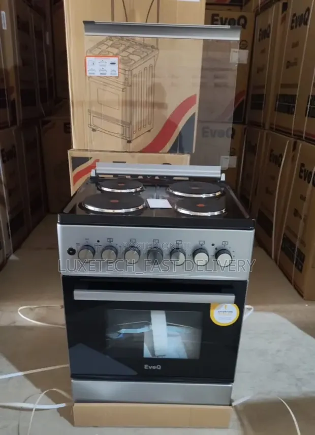 EvoQ Full Electric Cooker 58x58cm - 4 Hotplate with Electric Oven - 1