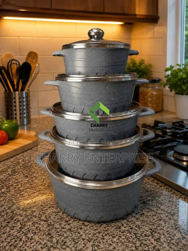 Brand New Granite Non-Stick Cookware Set (10 Pcs) - 1