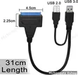 CASE USB 3.0 to SATA Adapter Cable for 2.5" HDD/SSD (Up to 4TB) - 3