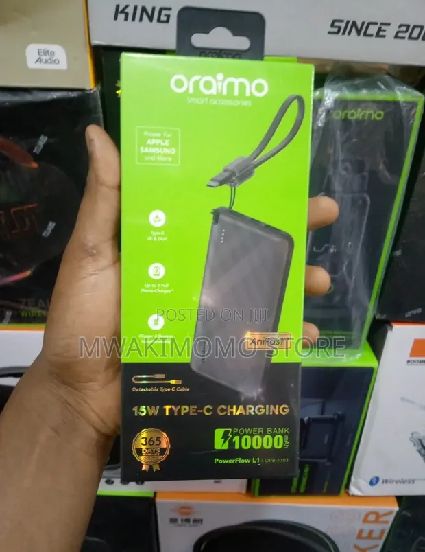 Oraimo Power Bank 10000mAh 15W Type-C Fast Charging - 1