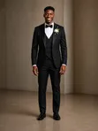 VINSTILO Boss Style Black Suit - 1