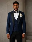 VINSTILO Boss Style Blue Suit - 1