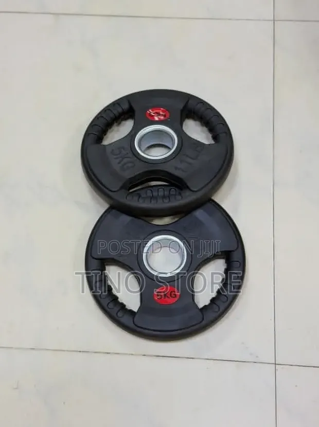 5kg Tri-Grip Olympic Weight Plates (Set of 2) - 1